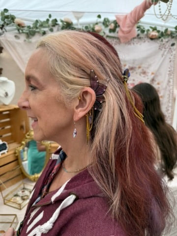 Gold + Brown Bee Fairy Wing Ear Cuffs