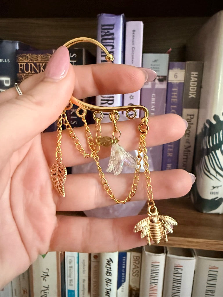 Gold + White Bees A-Buzz Ear Cuffs