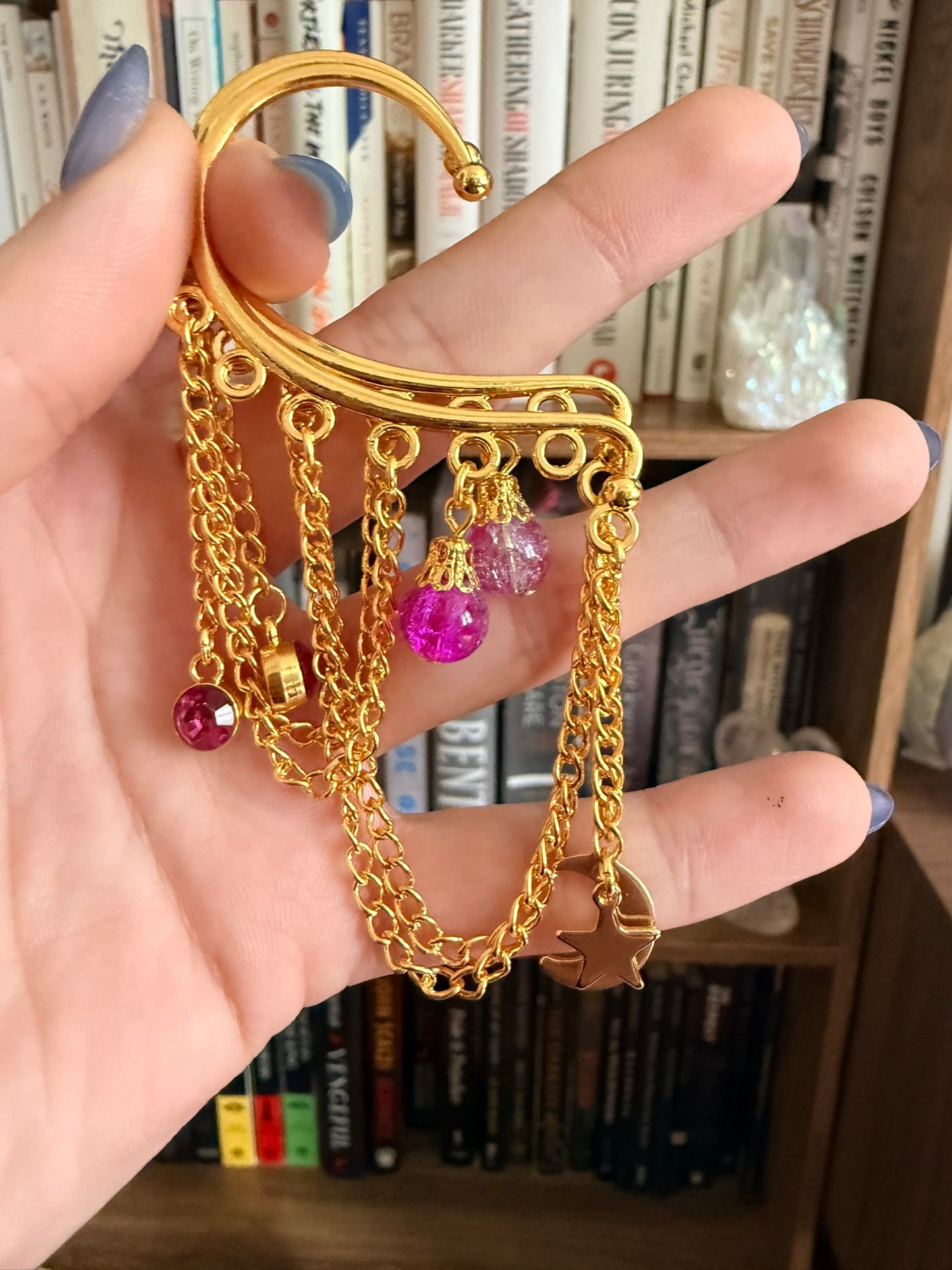 Gold Moon + Stars Simple Ear Cuffs