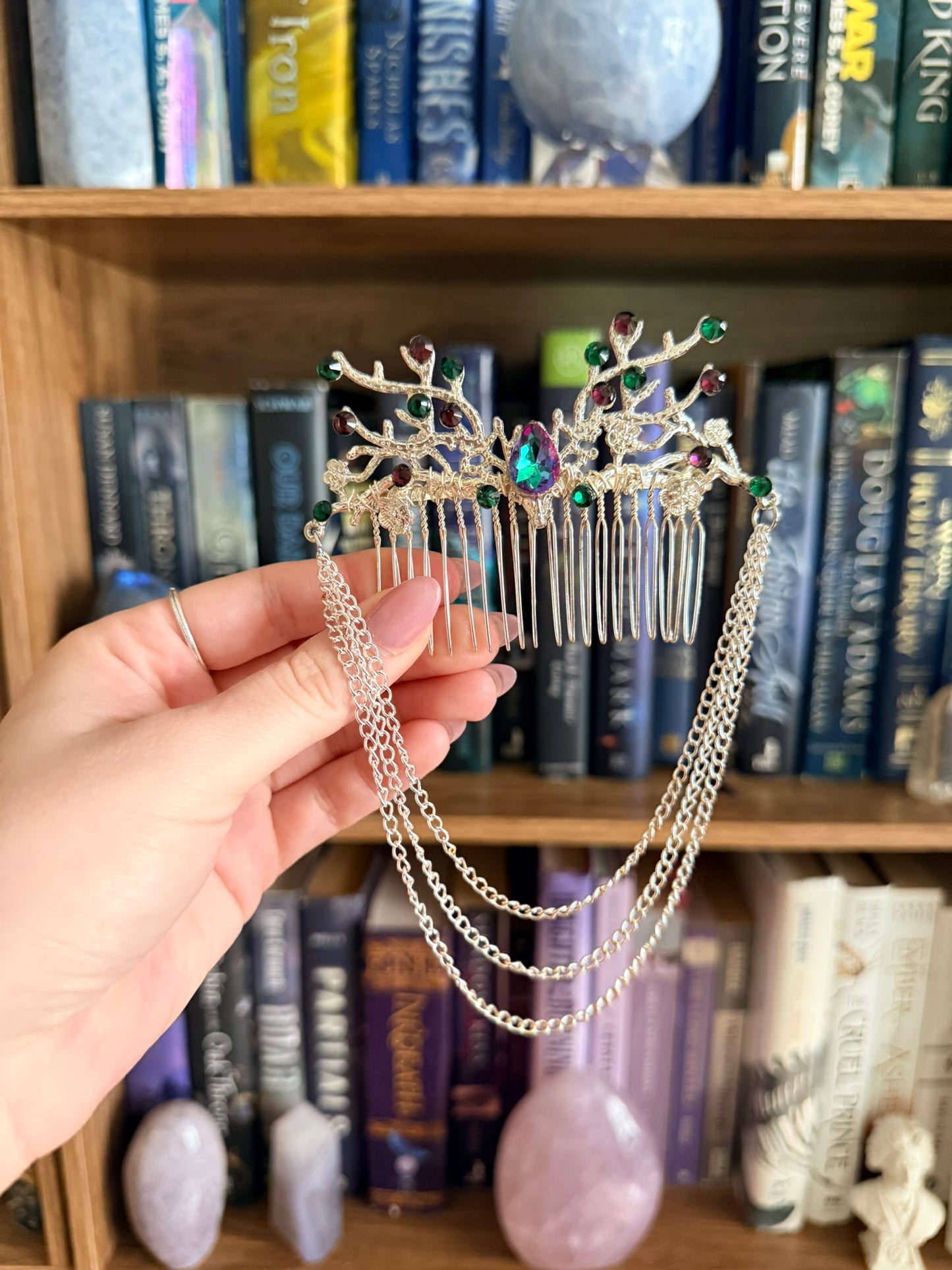 Silver + Witch's Brew Stag Hair Comb