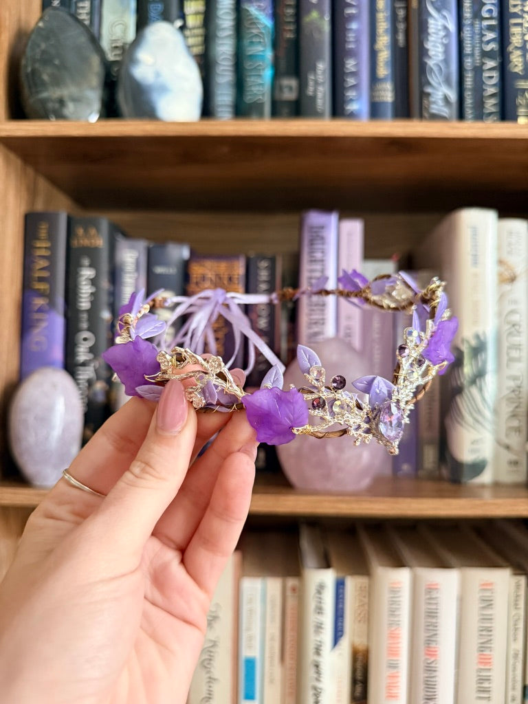 Silver + Purple Stag Circlet Tiara (Large)