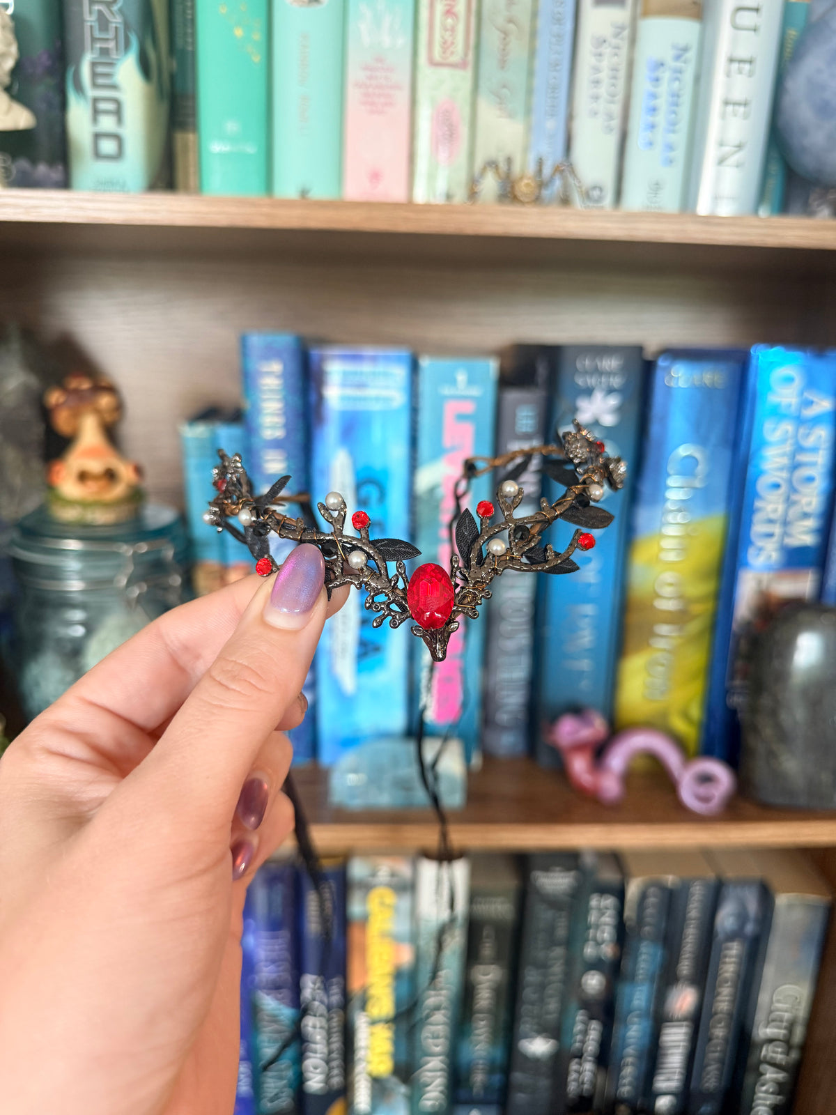Black + Red Stag Circlet
