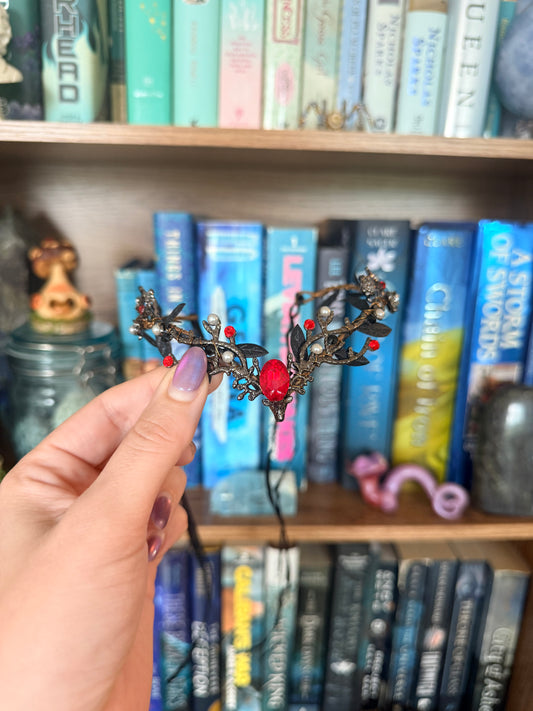 Black + Red Stag Circlet