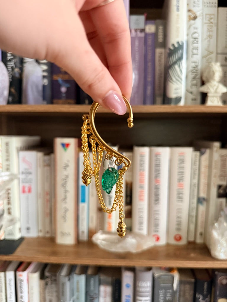 Gold + Green Forest Folk Ear Cuffs