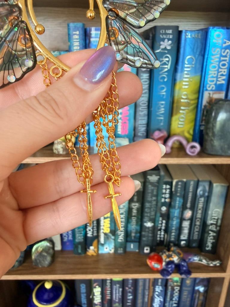 Gold + Sunset Dagger Fairy Wing Ear Cuffs