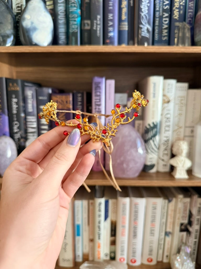 Gold + Red Stag Circlet Tiara (Medium)