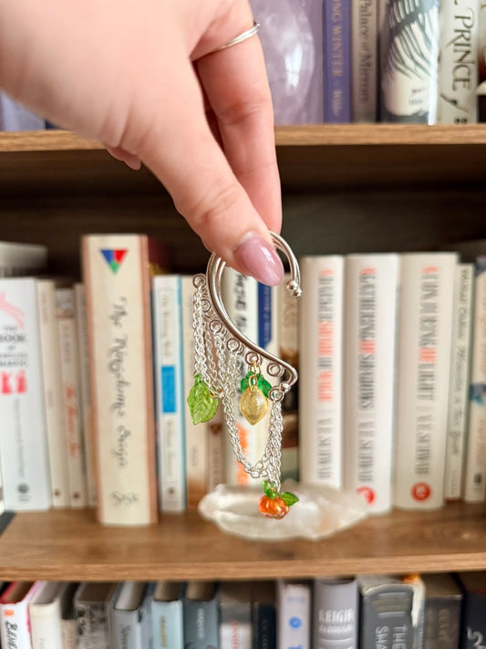 Silver Citrus Fruit Ear Cuffs