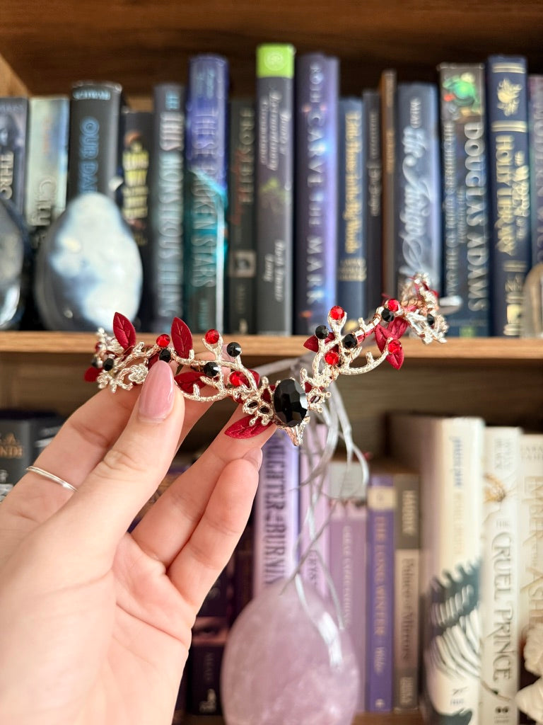 Silver + Red Stag Circlet Tiara (Medium)