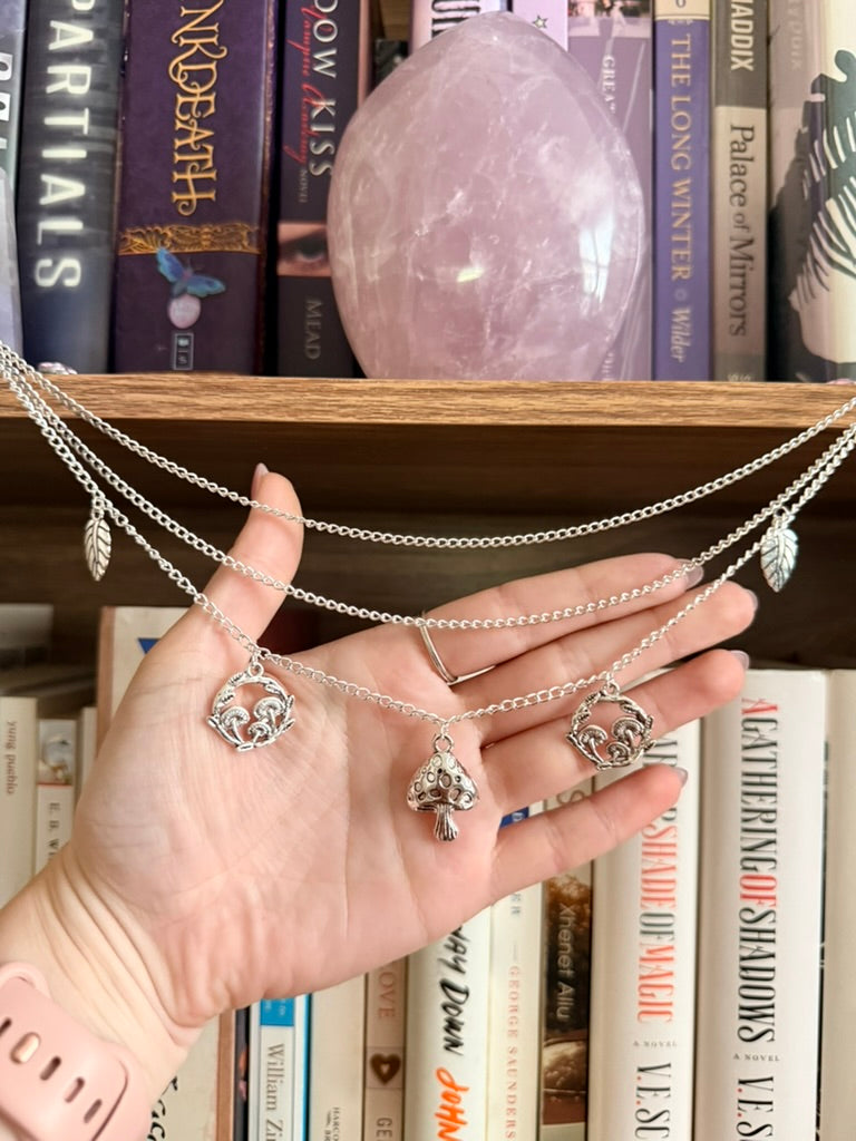 Silver + Pink Magic Mushroom Double Hair Swords
