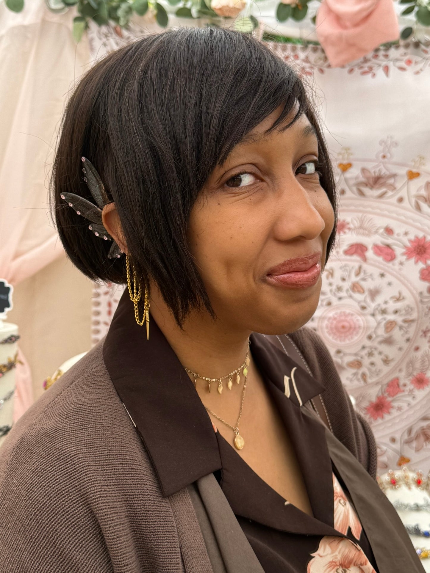 Gold + Brown Bee Fairy Wing Ear Cuffs