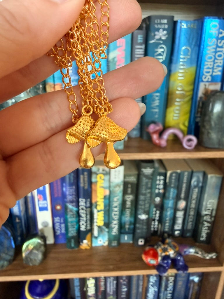 Gold + Purple Mushroom Fairy Wing Ear Cuffs