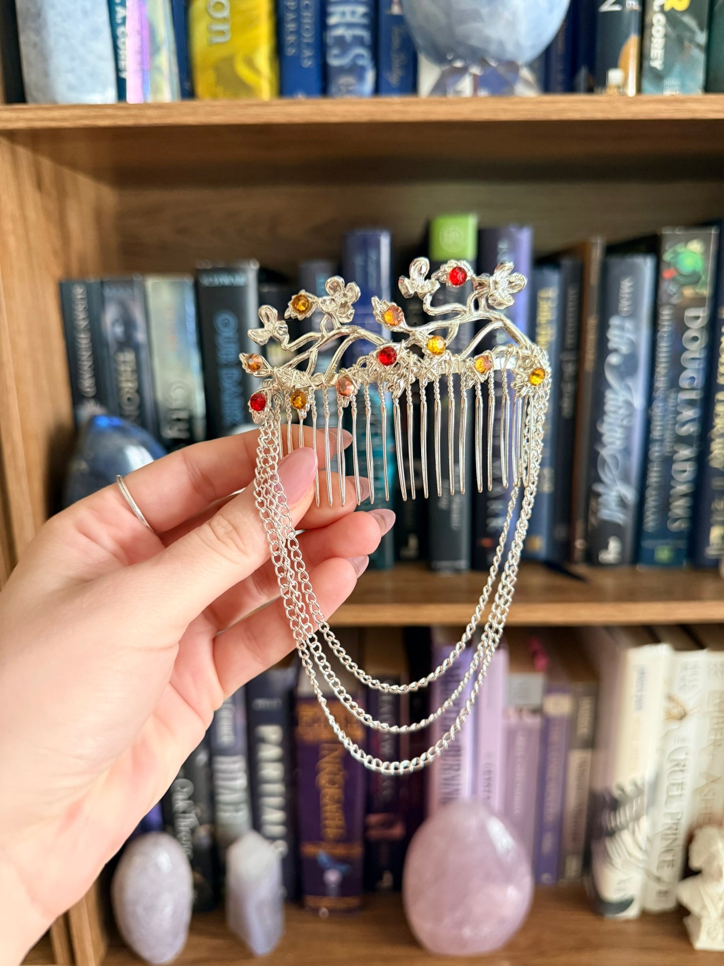 Silver + Autumn Garden Hair Comb