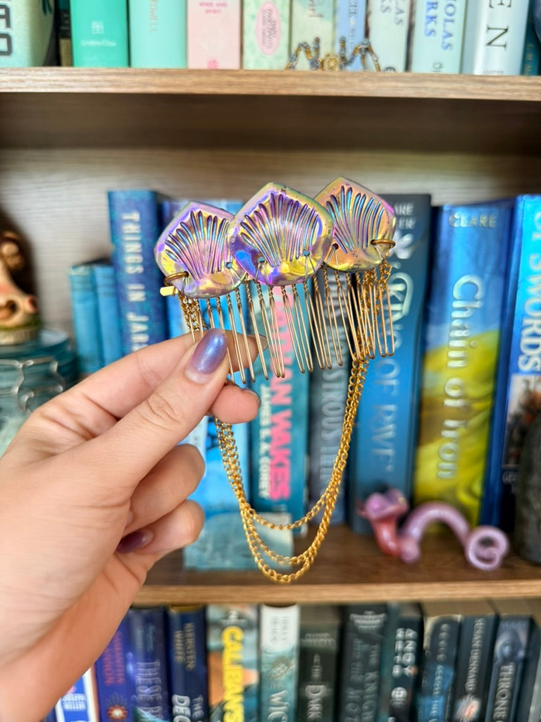 Gold + Purple Mermaid Hair Comb