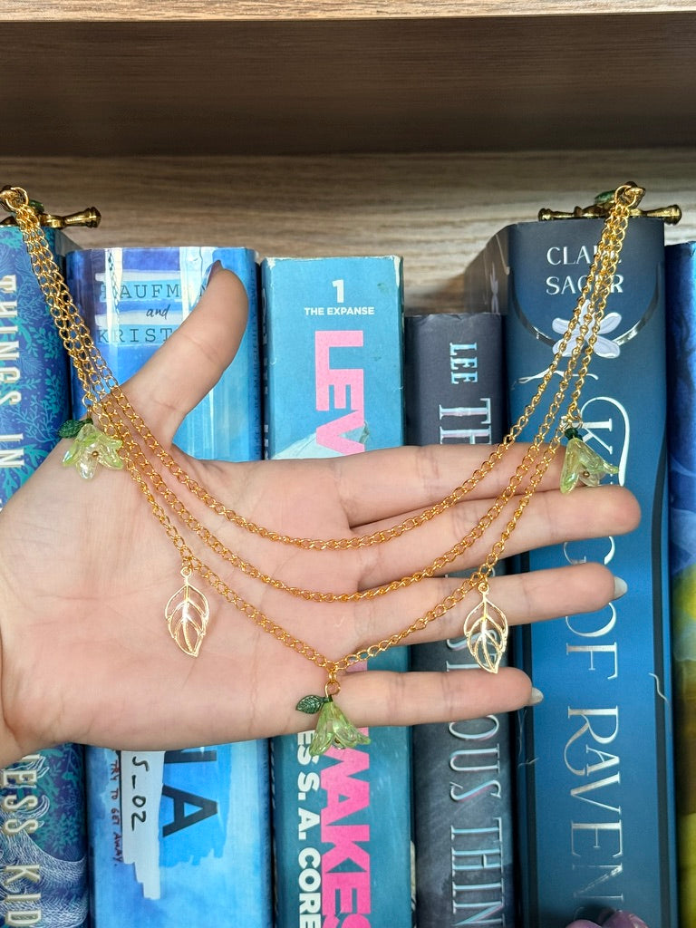 Gold + Lime Green Fairy Garden Double Hair Swords