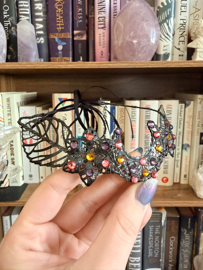 Black + Sunset Flower Moon Circlet Tiara (Medium)