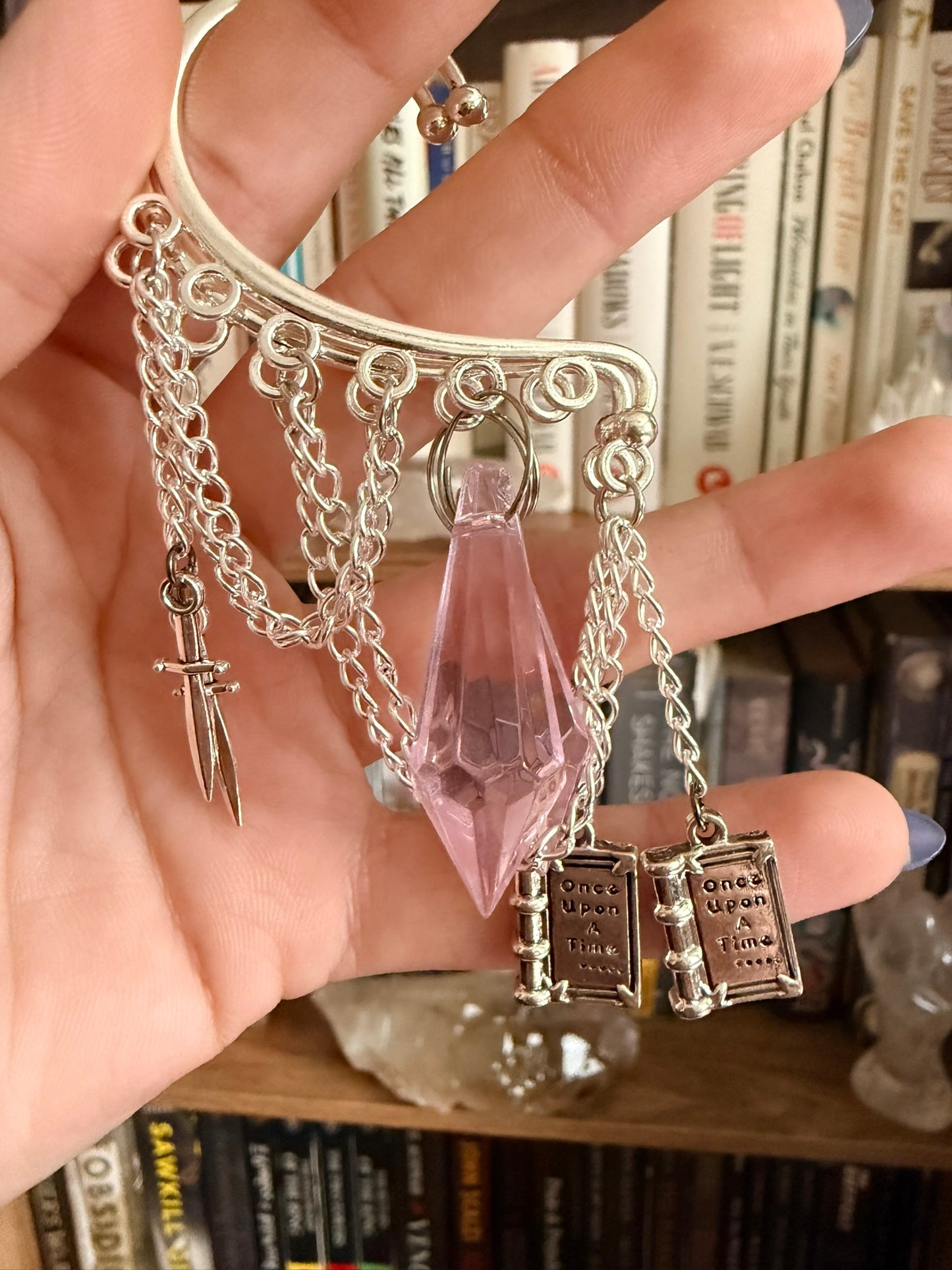 Silver Book Simple Ear Cuffs