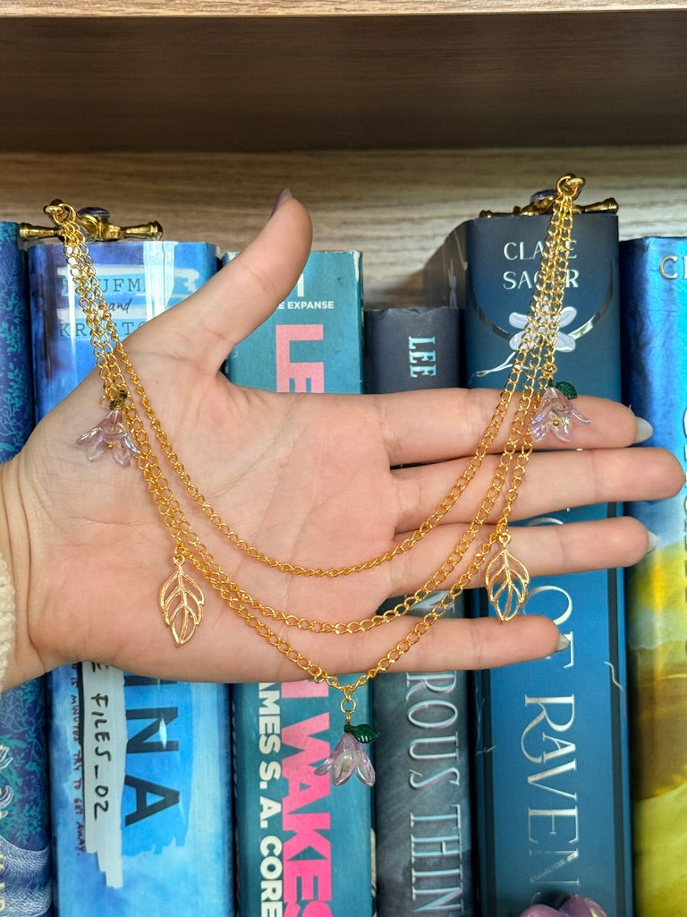 Gold + Lavender Fairy Garden Double Hair Swords