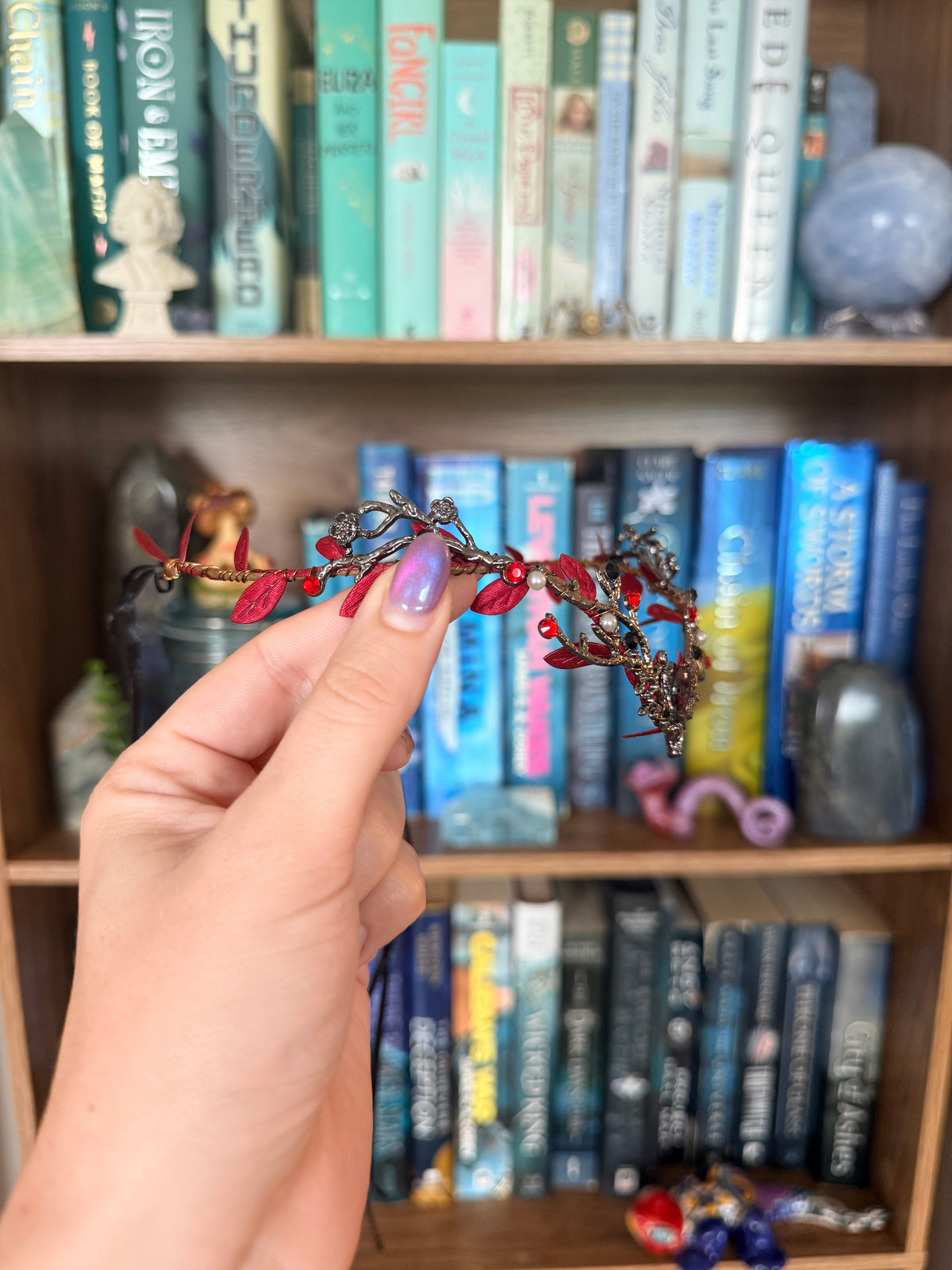 Black + Red Garnet Stag Circlet