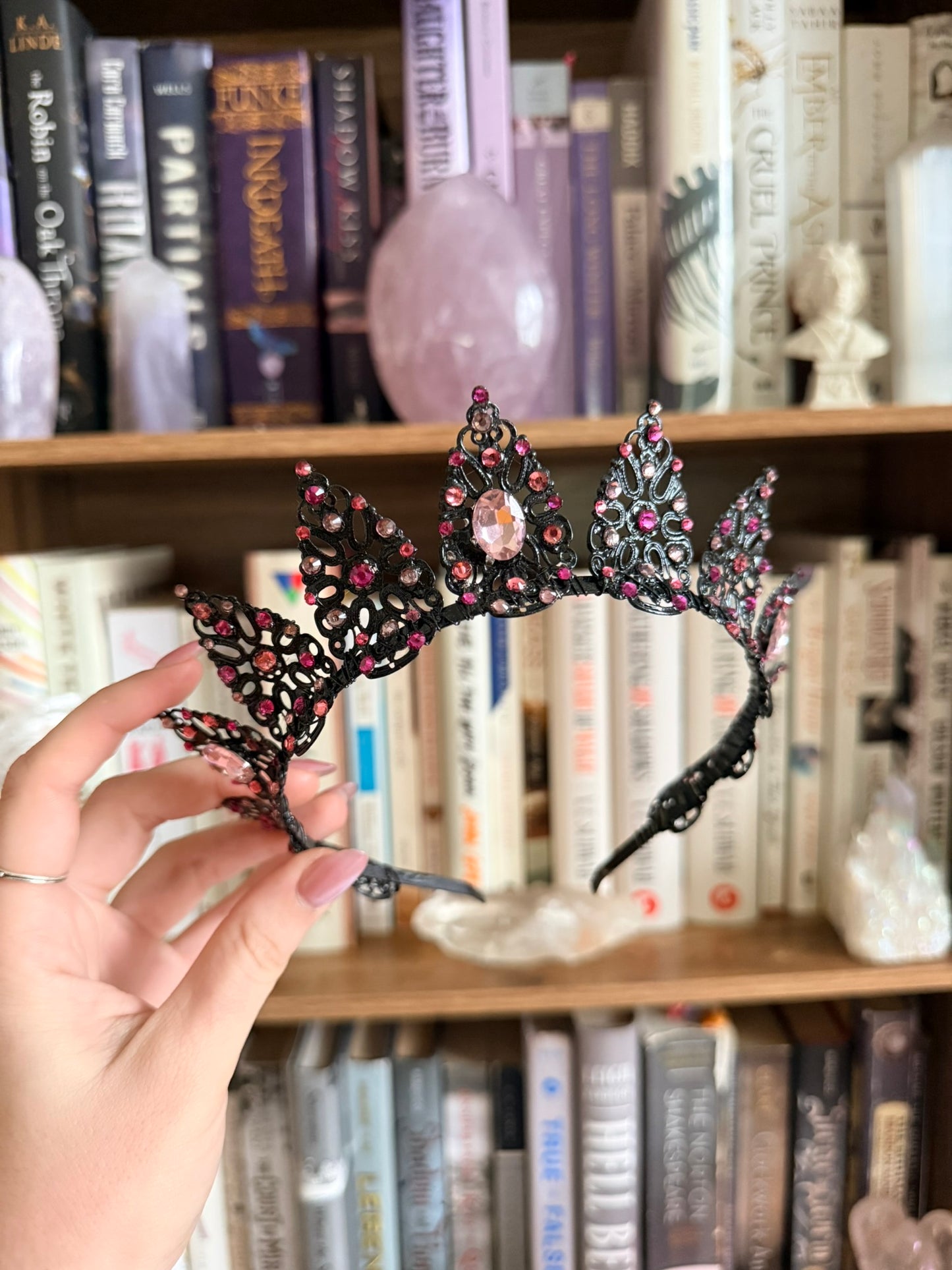 Black + Pink Tiara (Medium)