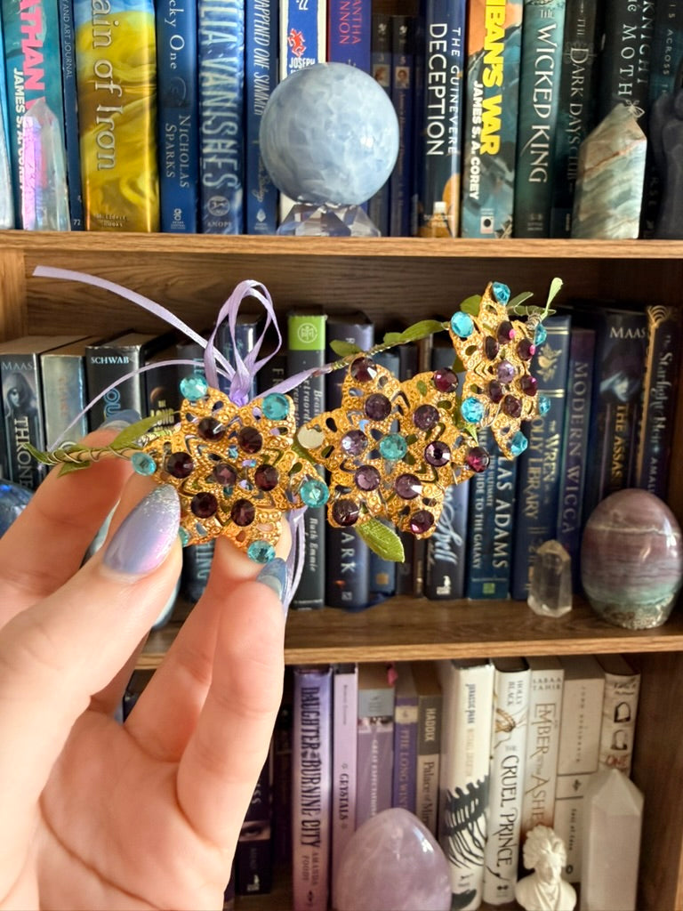Gold + Purple Flower Circlet Tiara (Small)