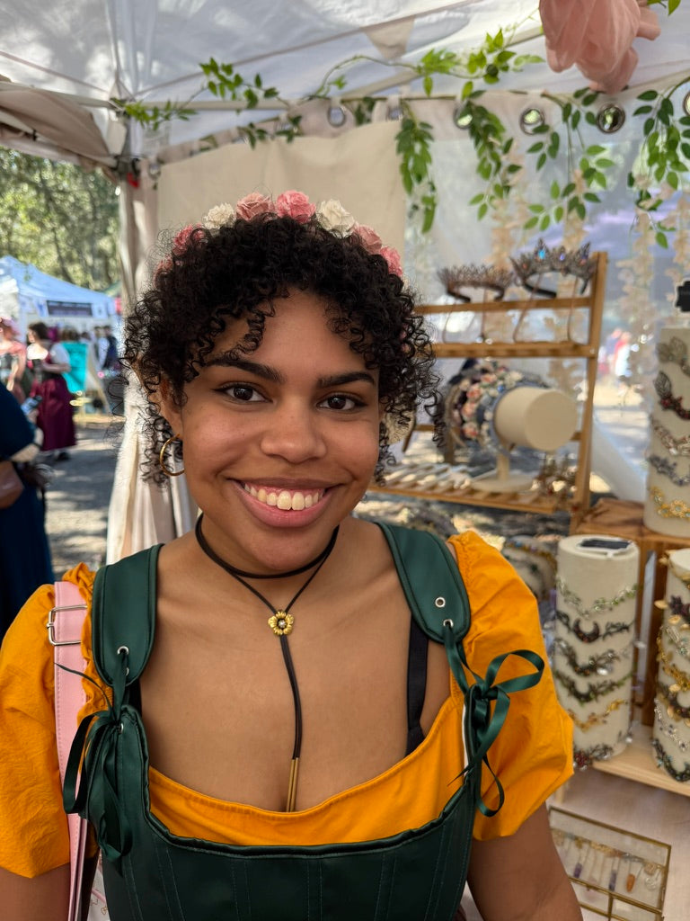 Green + Pink Flower Crown