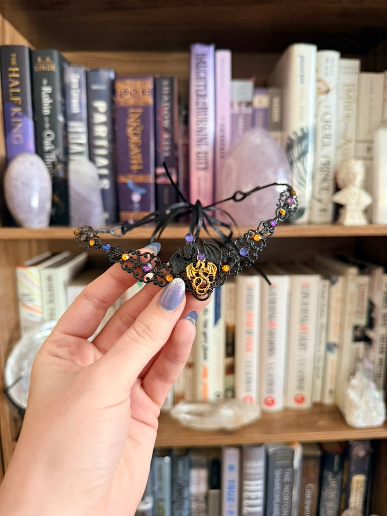 Black + Purple Dragon Circlet Tiara (Medium)