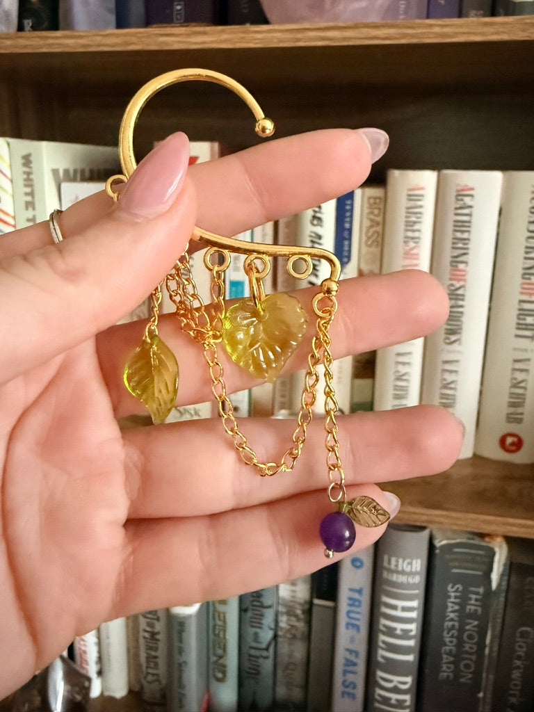Gold Grapevine Ear Cuffs