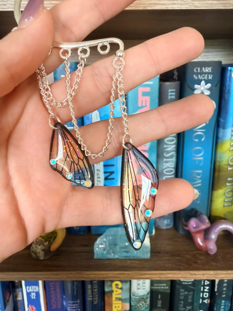 Silver + Sunset Fairy Dangles Ear Cuffs