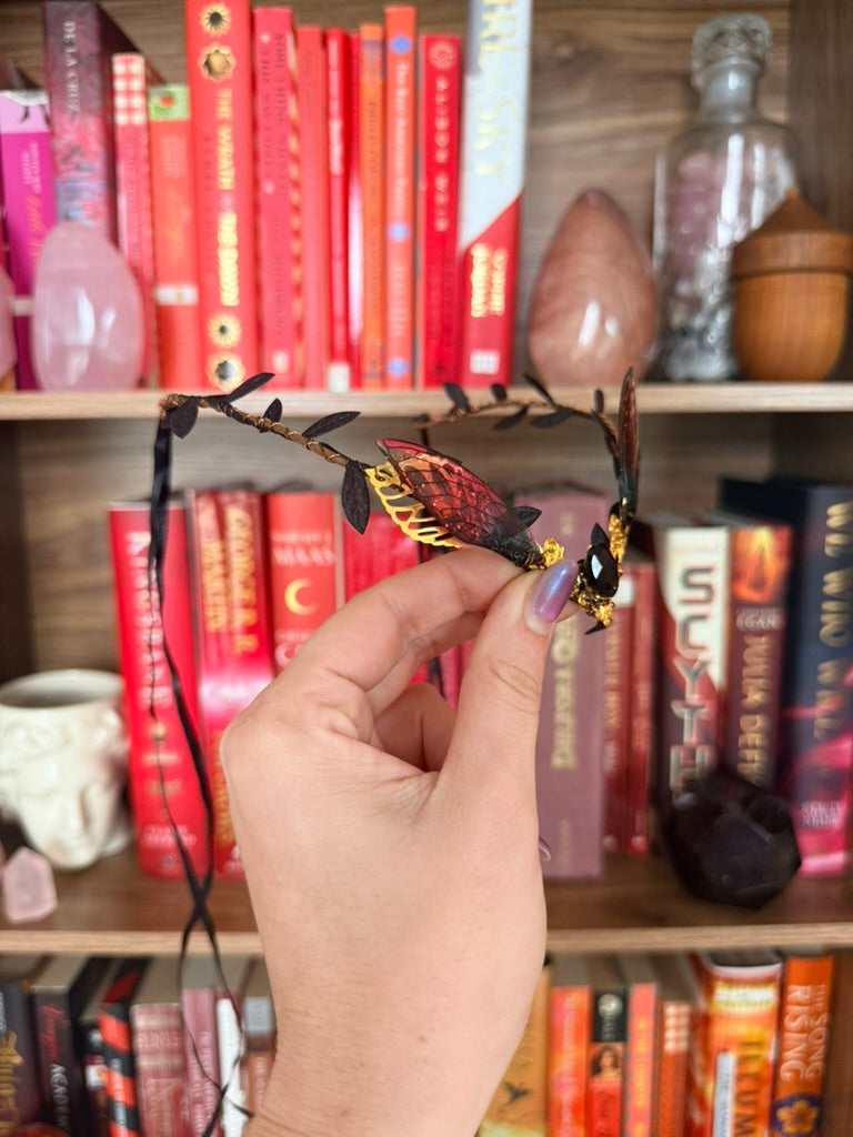 Gold + Black Fairy Wing Circlet