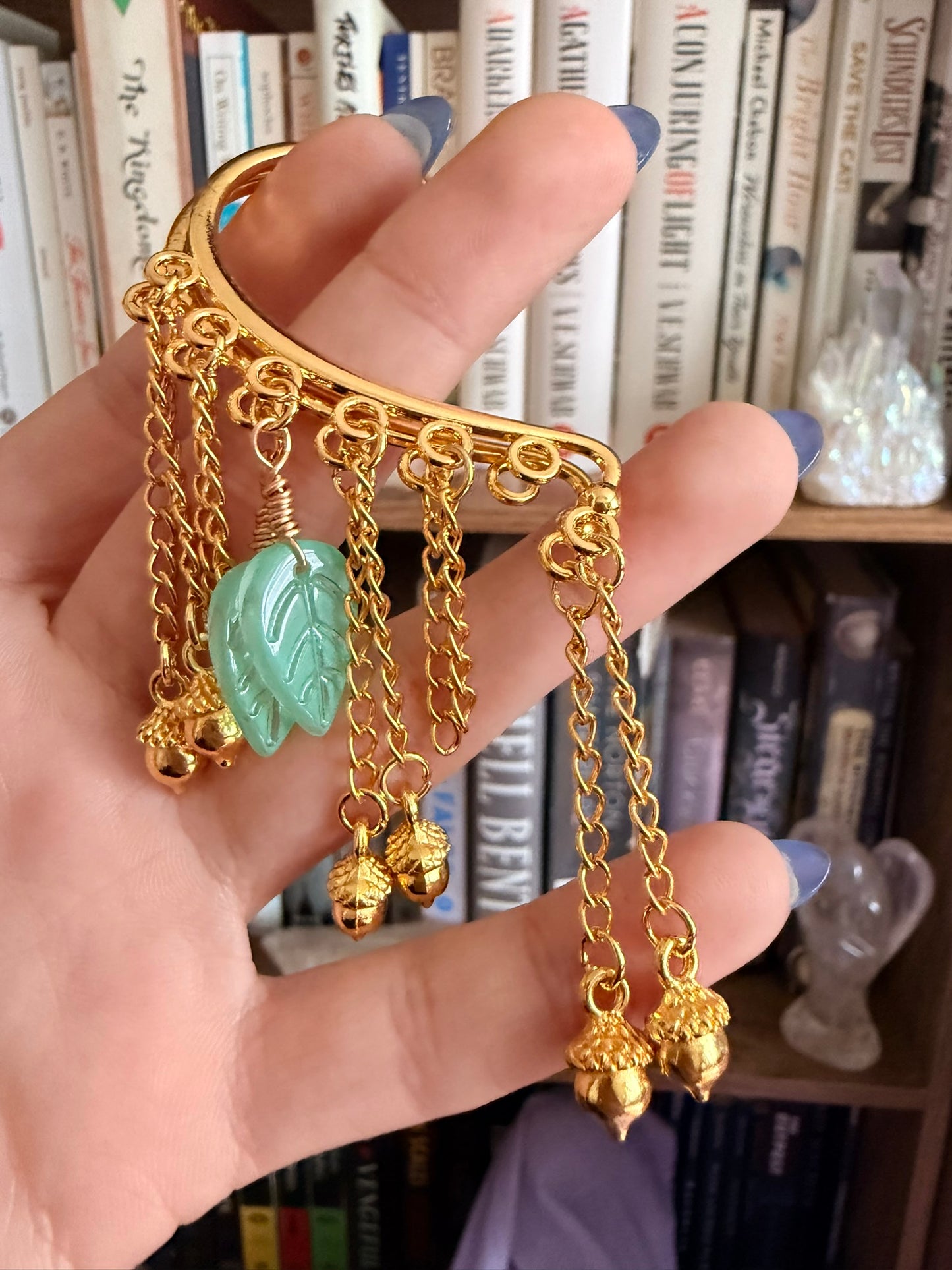 Gold Acorn Simple Ear Cuffs