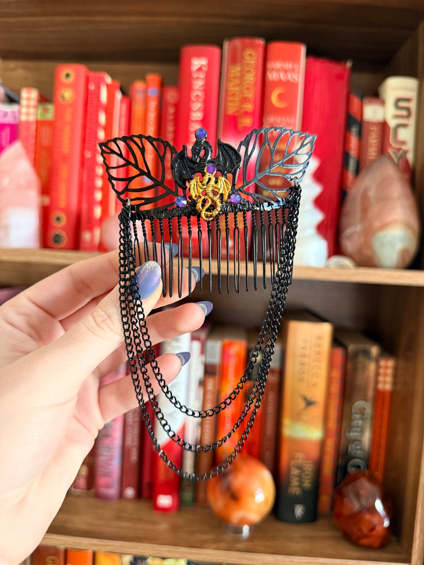 Black + Purple Dragon Hair Comb