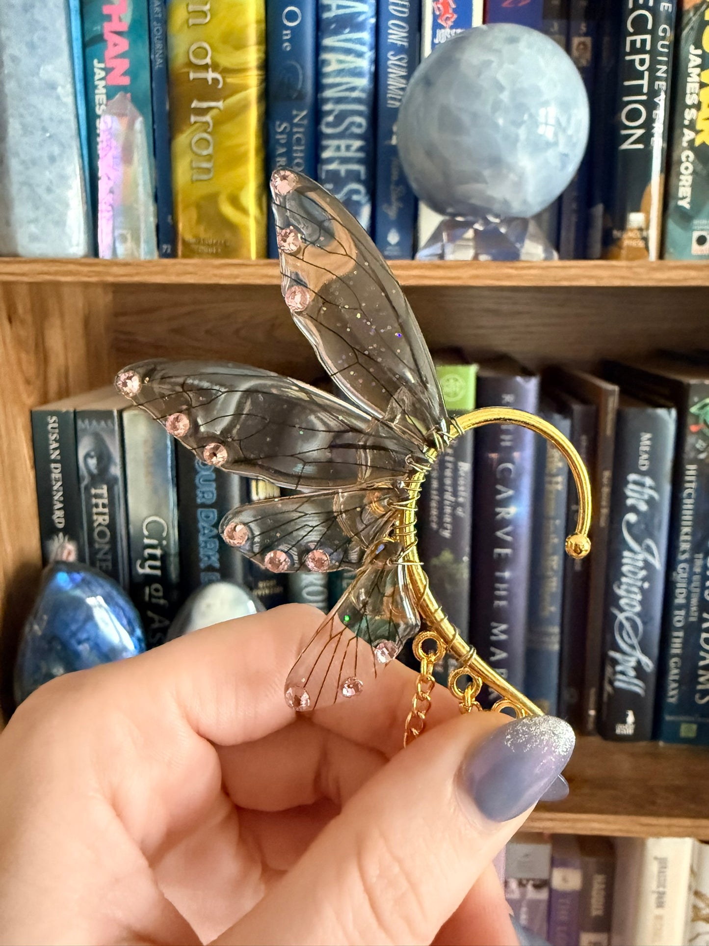 Gold + Brown Dragon Fairy Wing Ear Cuffs