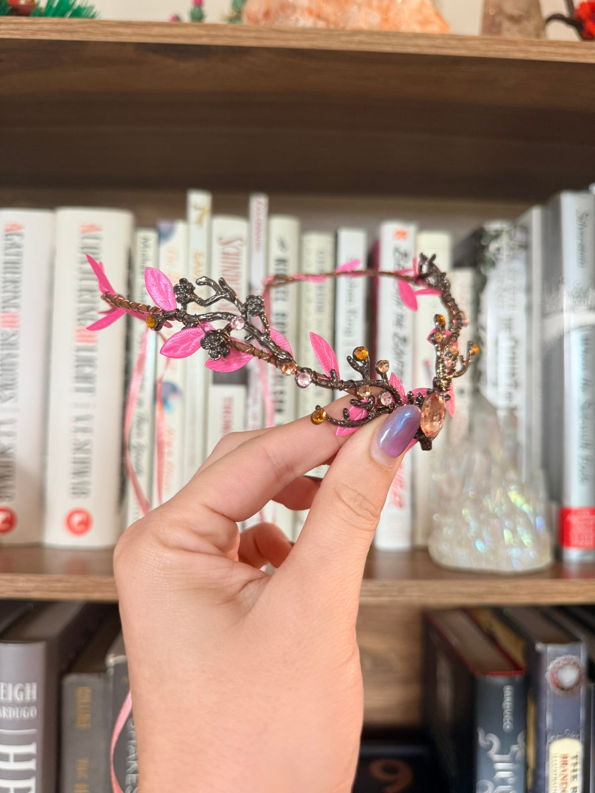 Black + Peach Stag Circlet