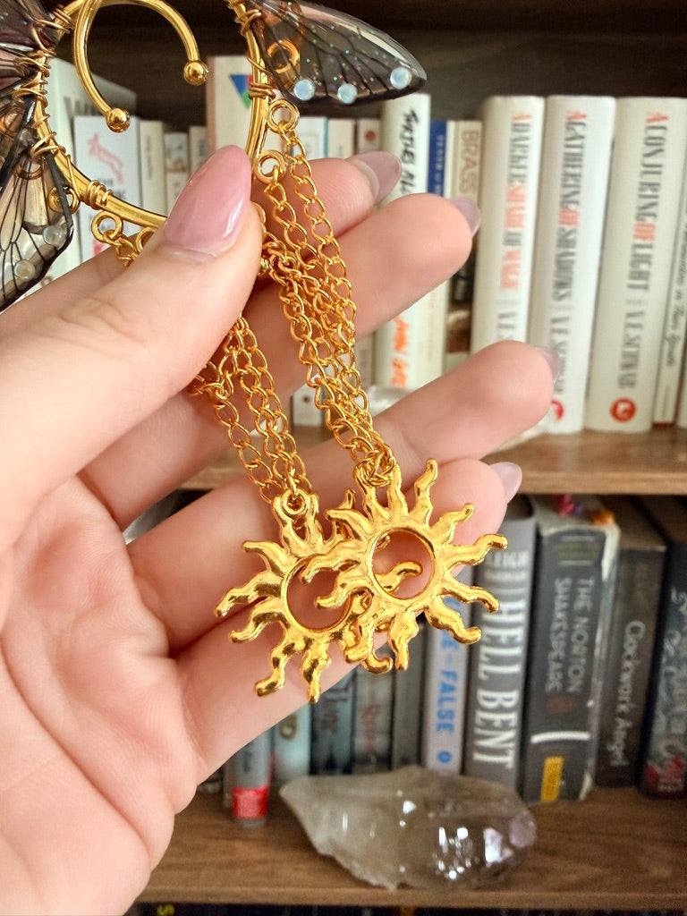 Gold + Sunset Sun Fairy Wing Ear Cuffs