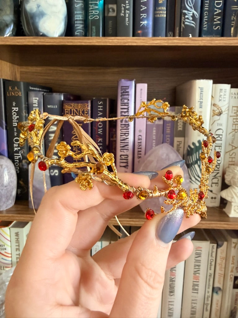 Gold + Red Stag Circlet Tiara (Medium)