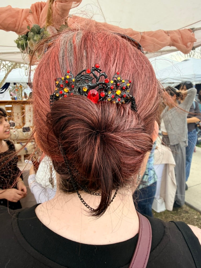 Gold + Purple Stag Hair Comb