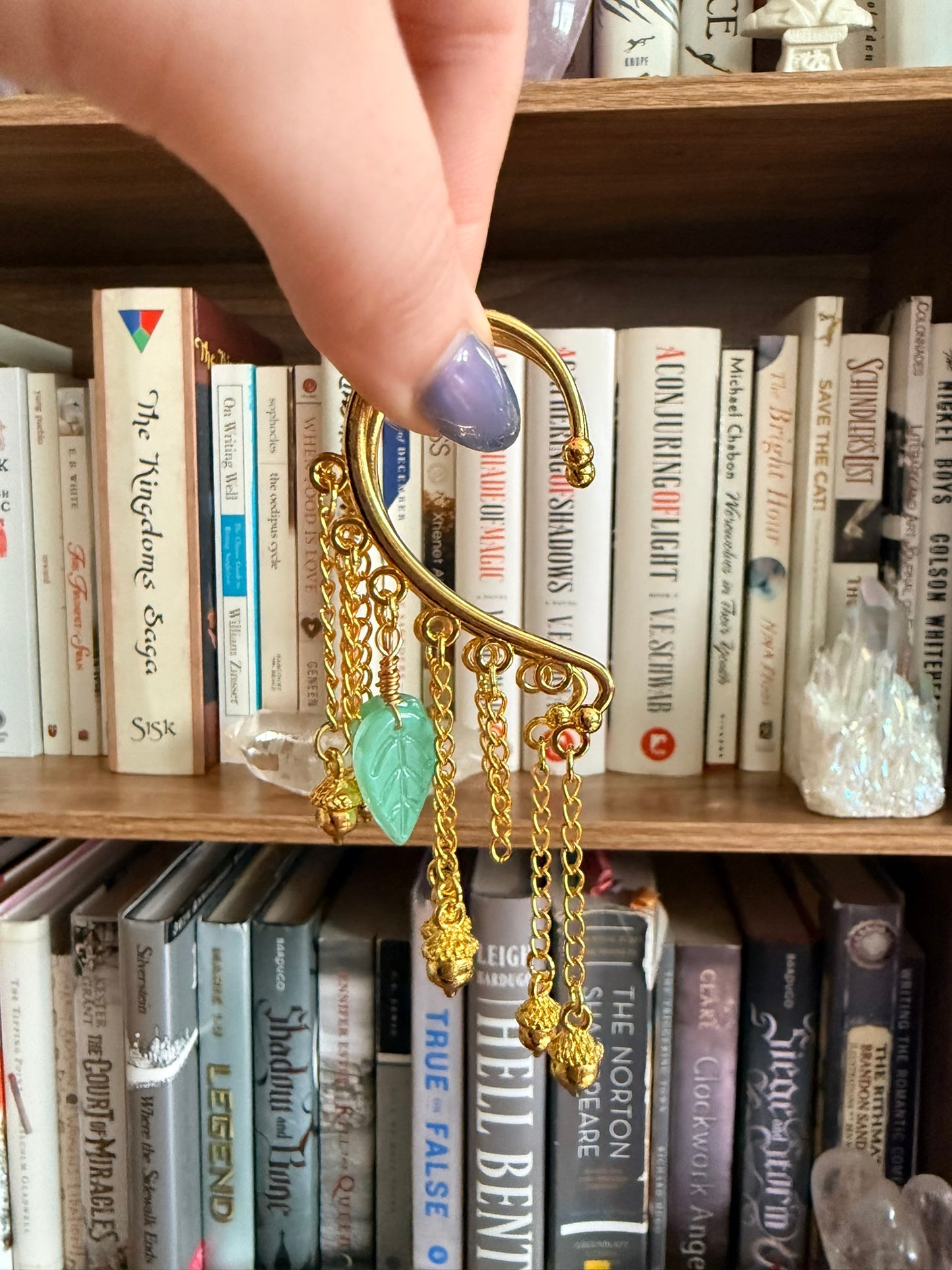 Gold Acorn Simple Ear Cuffs