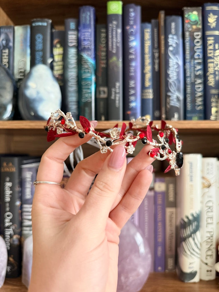Silver + Red Stag Circlet Tiara (Medium)