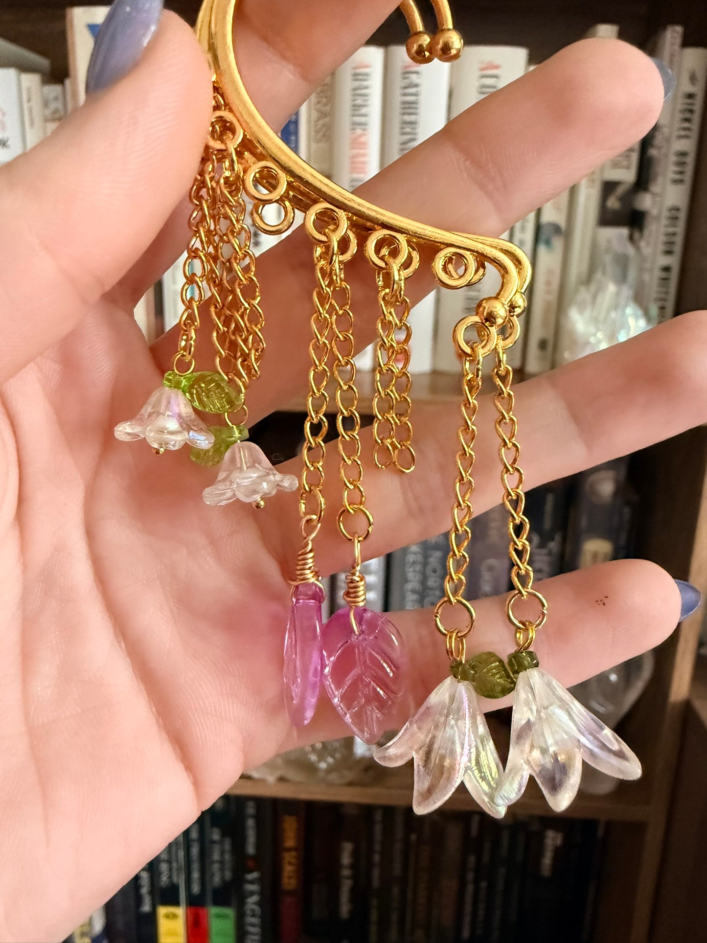 Gold Flower Simple Ear Cuffs