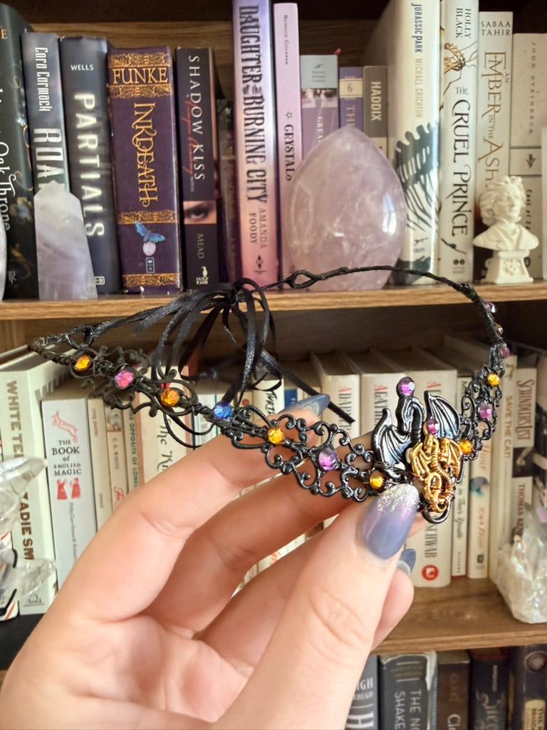 Black + Purple Dragon Circlet Tiara (Medium)
