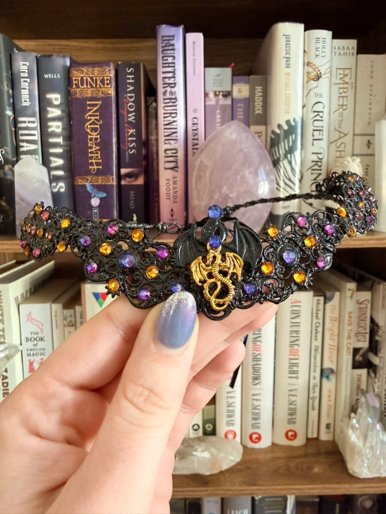 Black + Purple Dragon Circlet Tiara (Large)