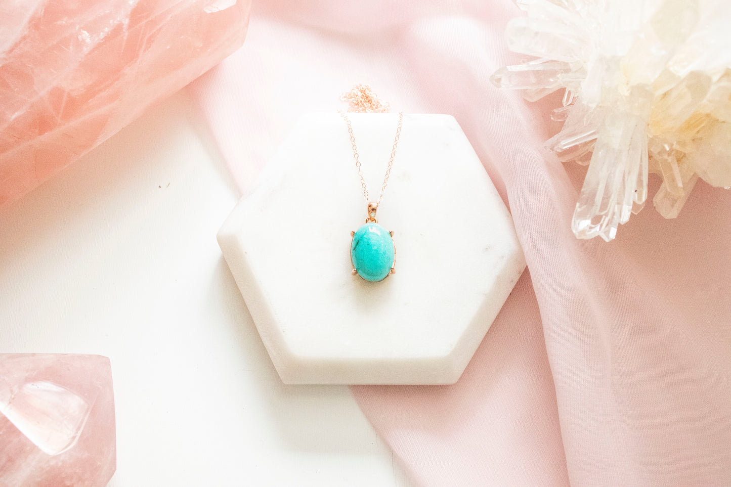 Nephele Amazonite Pendant (14k Rose Gold Fill)