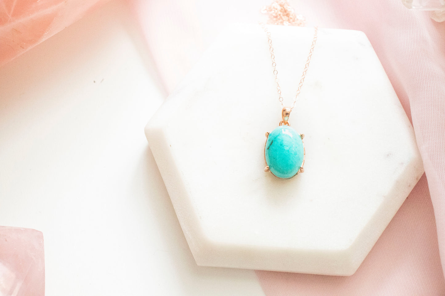 Nephele Amazonite Pendant (14k Rose Gold Fill)