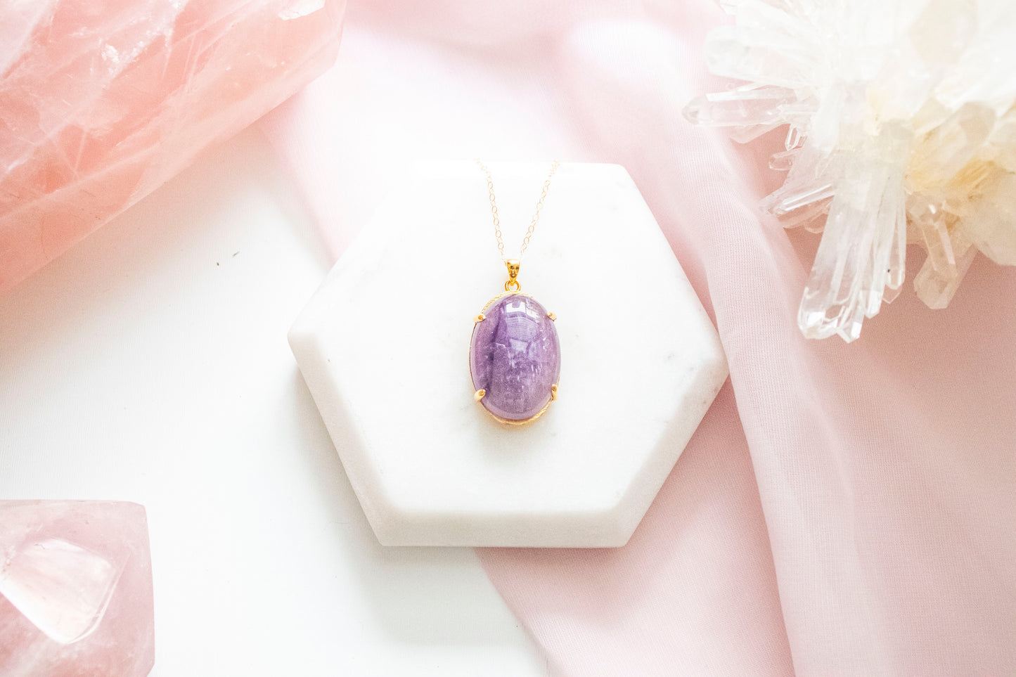 Nephele Amethyst Pendant (14k Gold Fill)