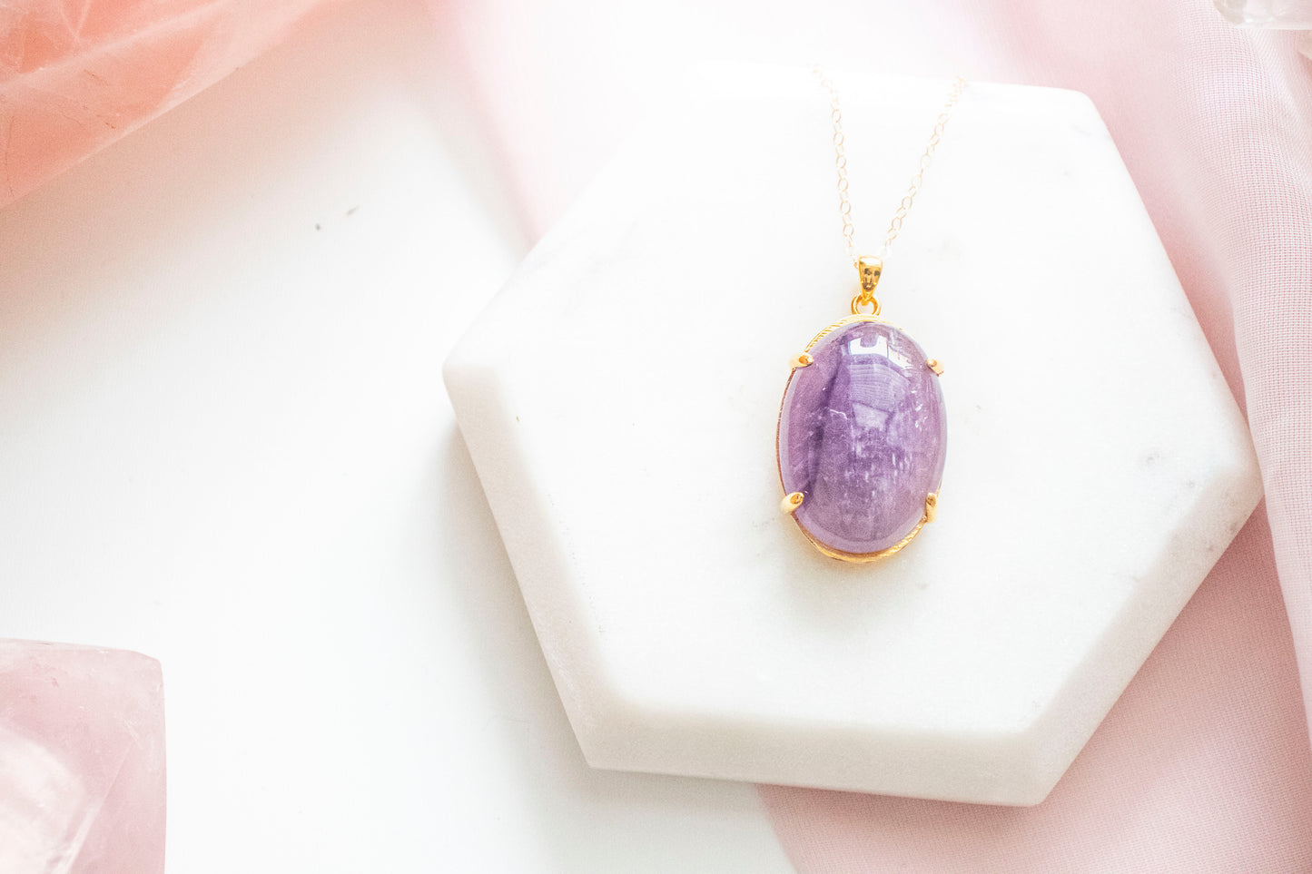 Nephele Amethyst Pendant (14k Gold Fill)