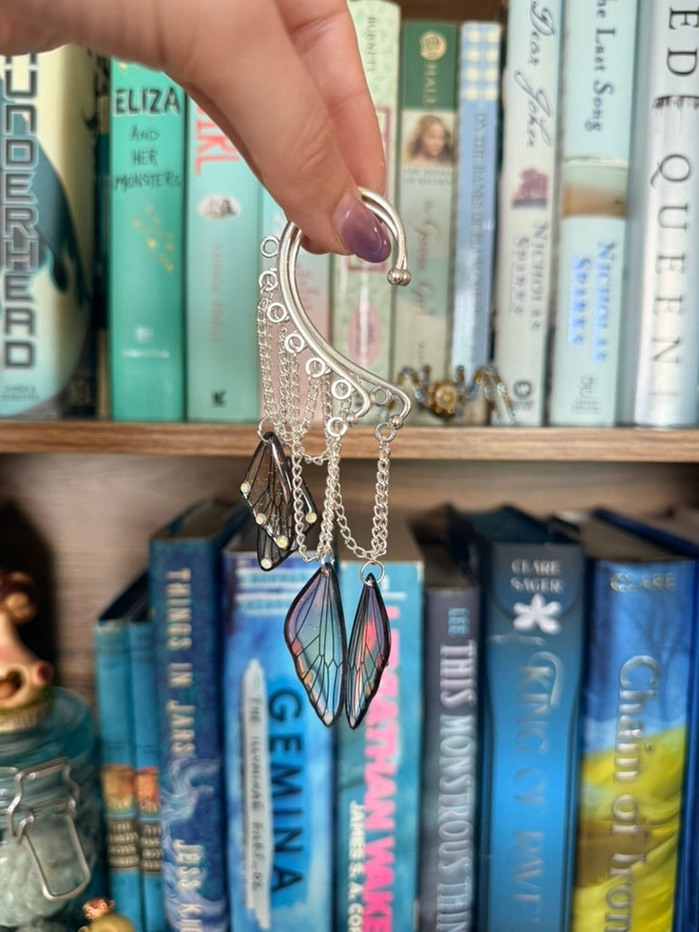 Silver + Sunset Fairy Dangles Ear Cuffs