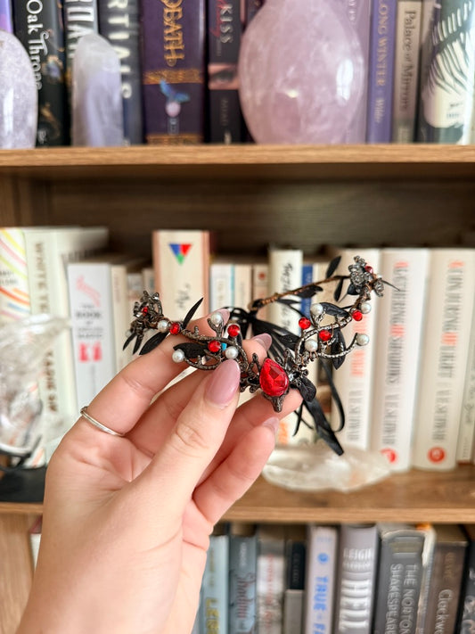 Black + Red Stag Circlet Tiara (Small)