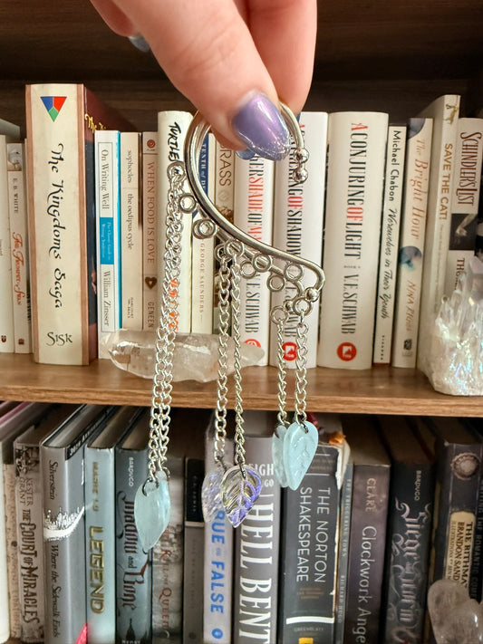 Silver Leaf Simple Ear Cuffs