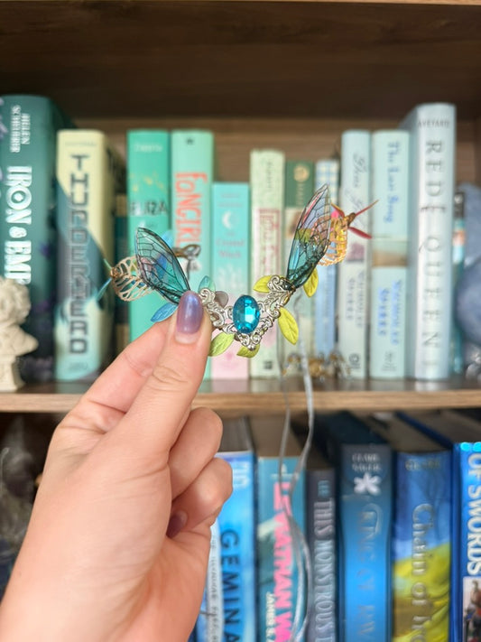 Silver + Blue Fairy Wing Circlet