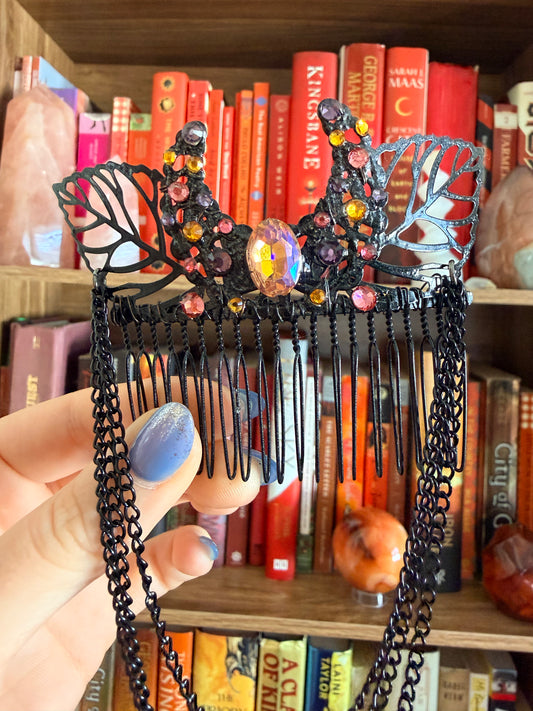 Black + Sunset Moon Hair Comb
